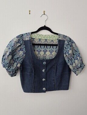Handmade Denim Button Up Top